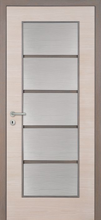 <b>BASIC DQ LA1</b><br>+Sprossen Eiche astfrei, Kreide gebeizt,<br>Futter Eiche Granit gebeizt<br>Glas ESG Wood 1-DQ